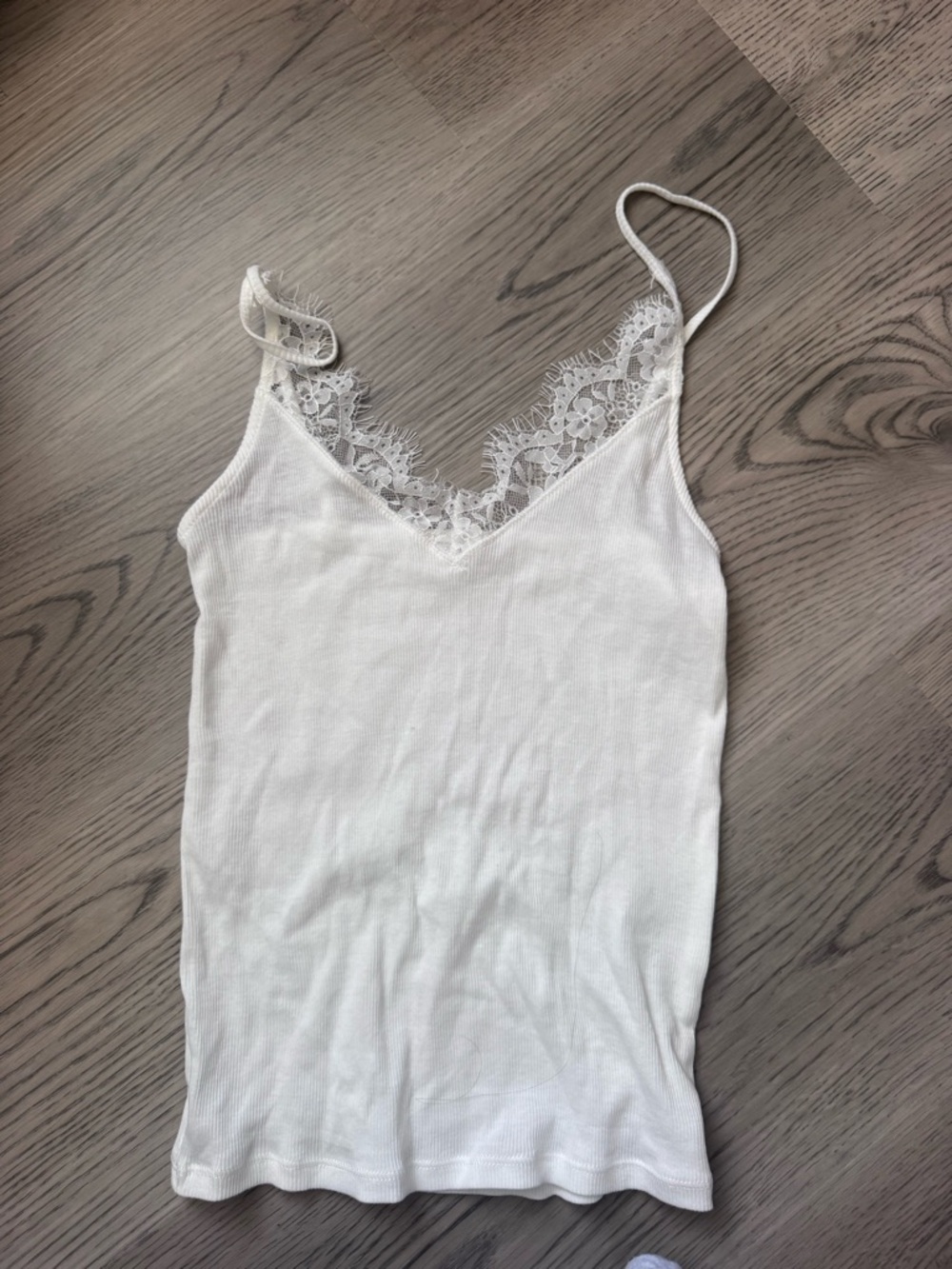 ZARA White lace tank ribbed